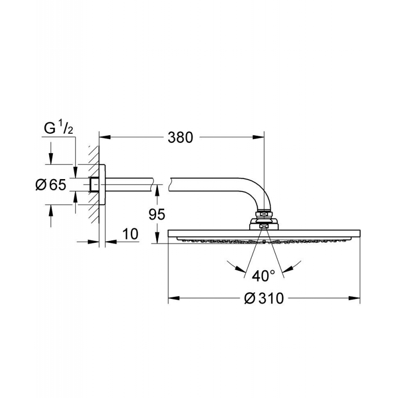 GROHE Rainshower Cosmopolitan Metal 26066DA0 - Powystawowa Łódź Pojezierska