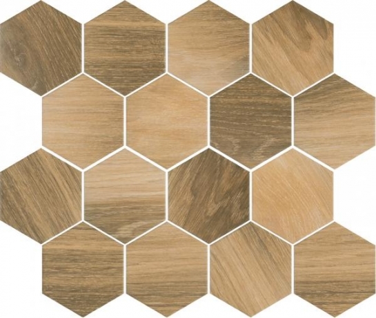 Ceramika Paradyż Classica Uniwersalna Mozaika Prasowana Wood Natural Mix Heksagon Mat