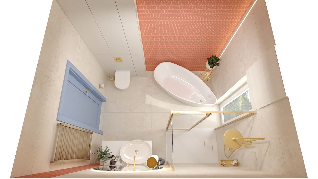Projekt łazienki wykonany przez salon łazienek BLU Rzeszów