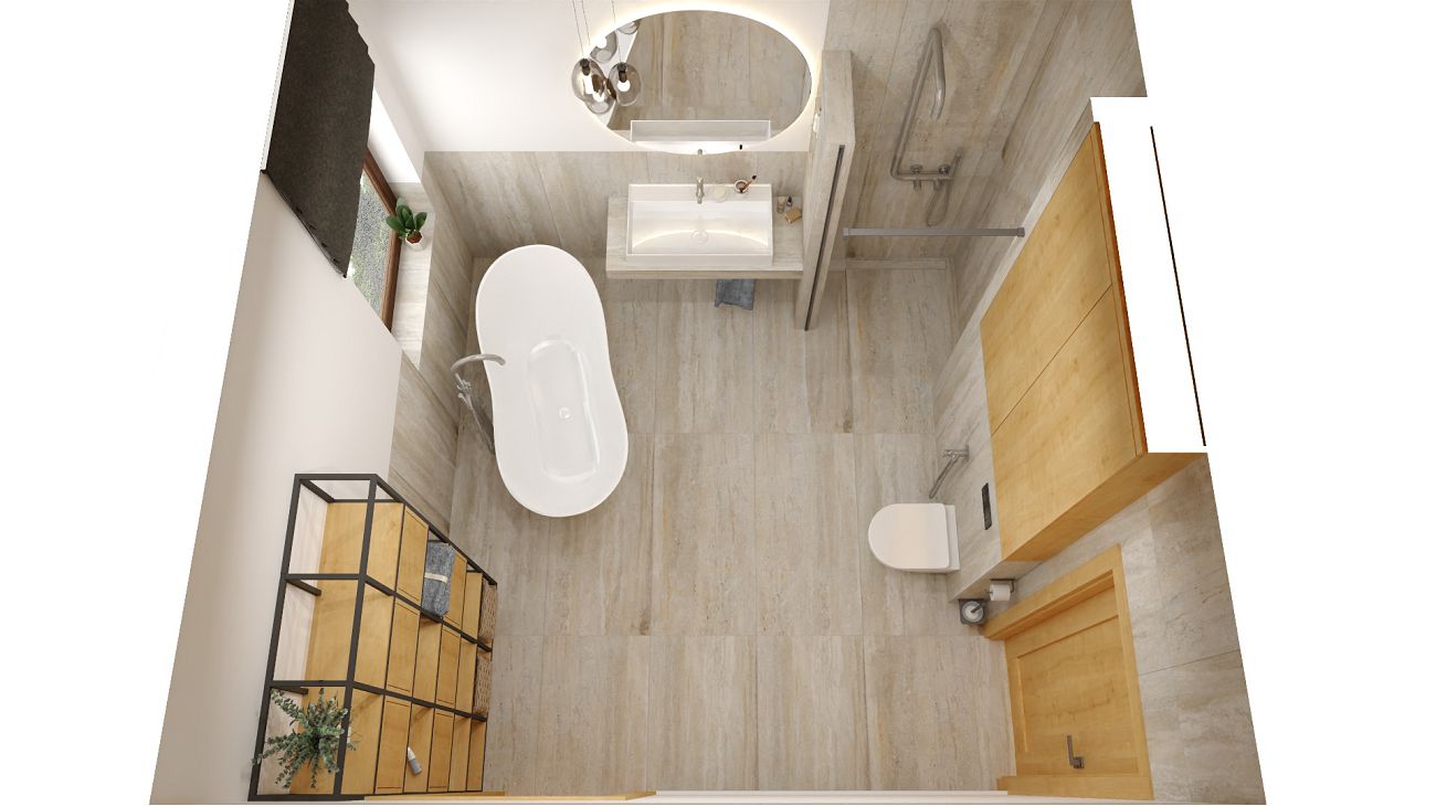 Projekt łazienki wykonany przez salon łazienek BLU Rzeszów