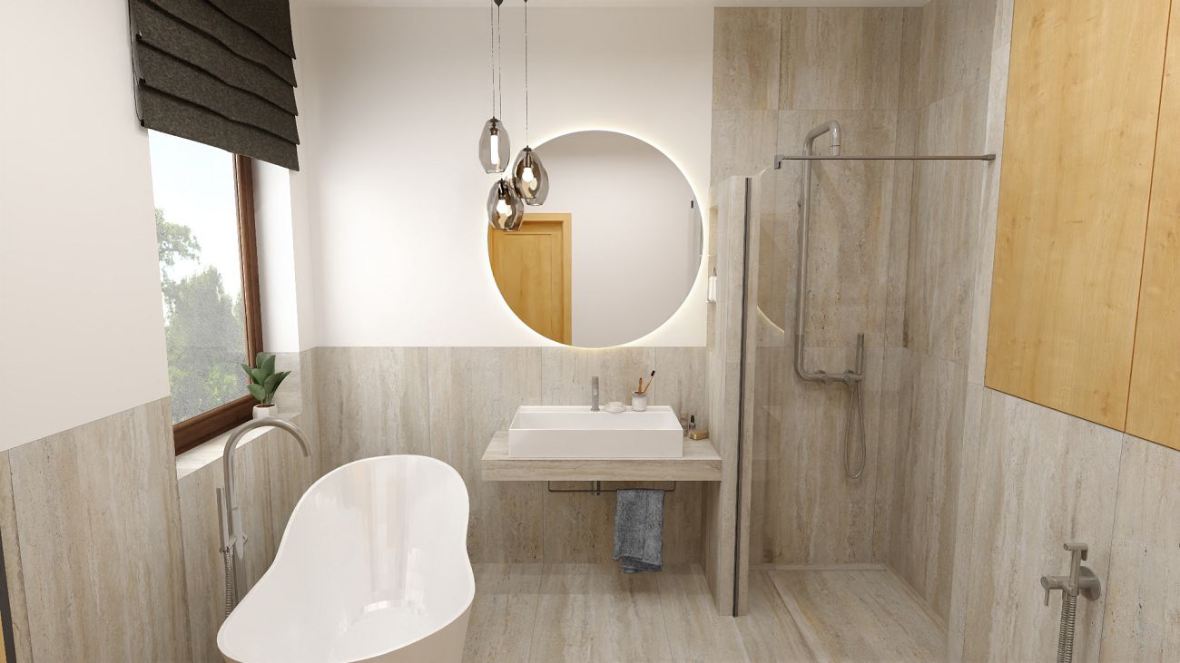 Projekt łazienki wykonany przez salon łazienek BLU Rzeszów