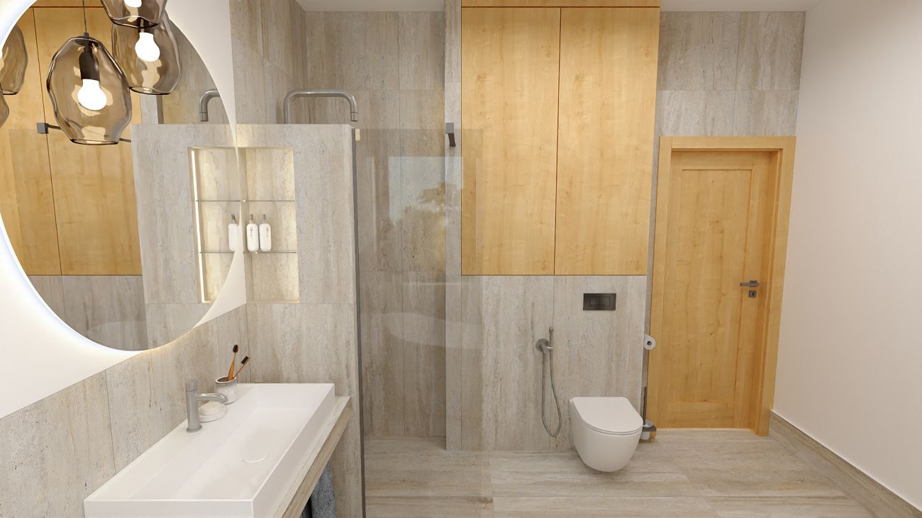 Projekt łazienki wykonany przez salon łazienek BLU Rzeszów