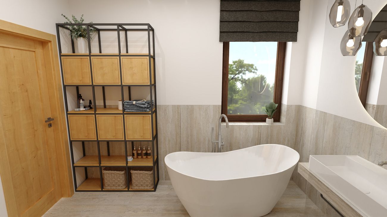 Projekt łazienki wykonany przez salon łazienek BLU Rzeszów