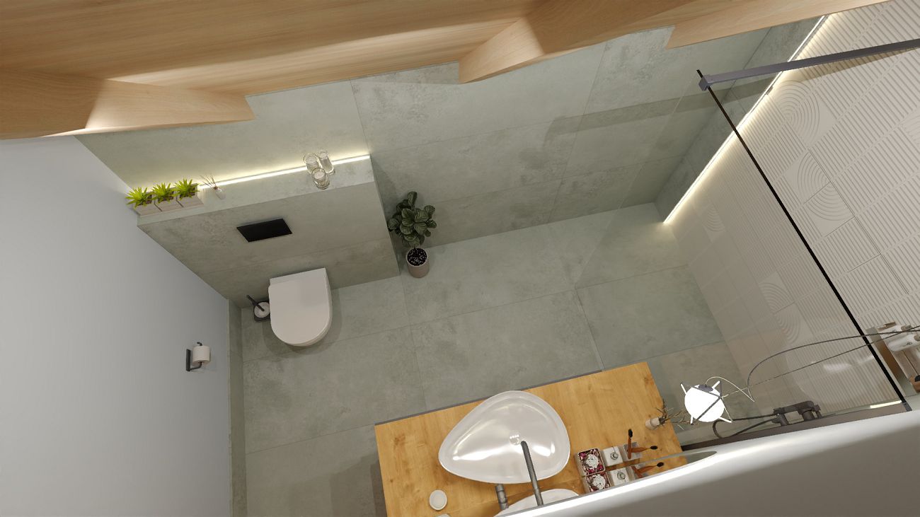 Projekt łazienki wykonany przez salon łazienek BLU Rzeszów