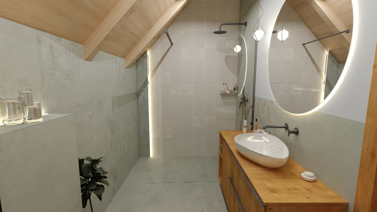 Projekt łazienki wykonany przez salon łazienek BLU Rzeszów