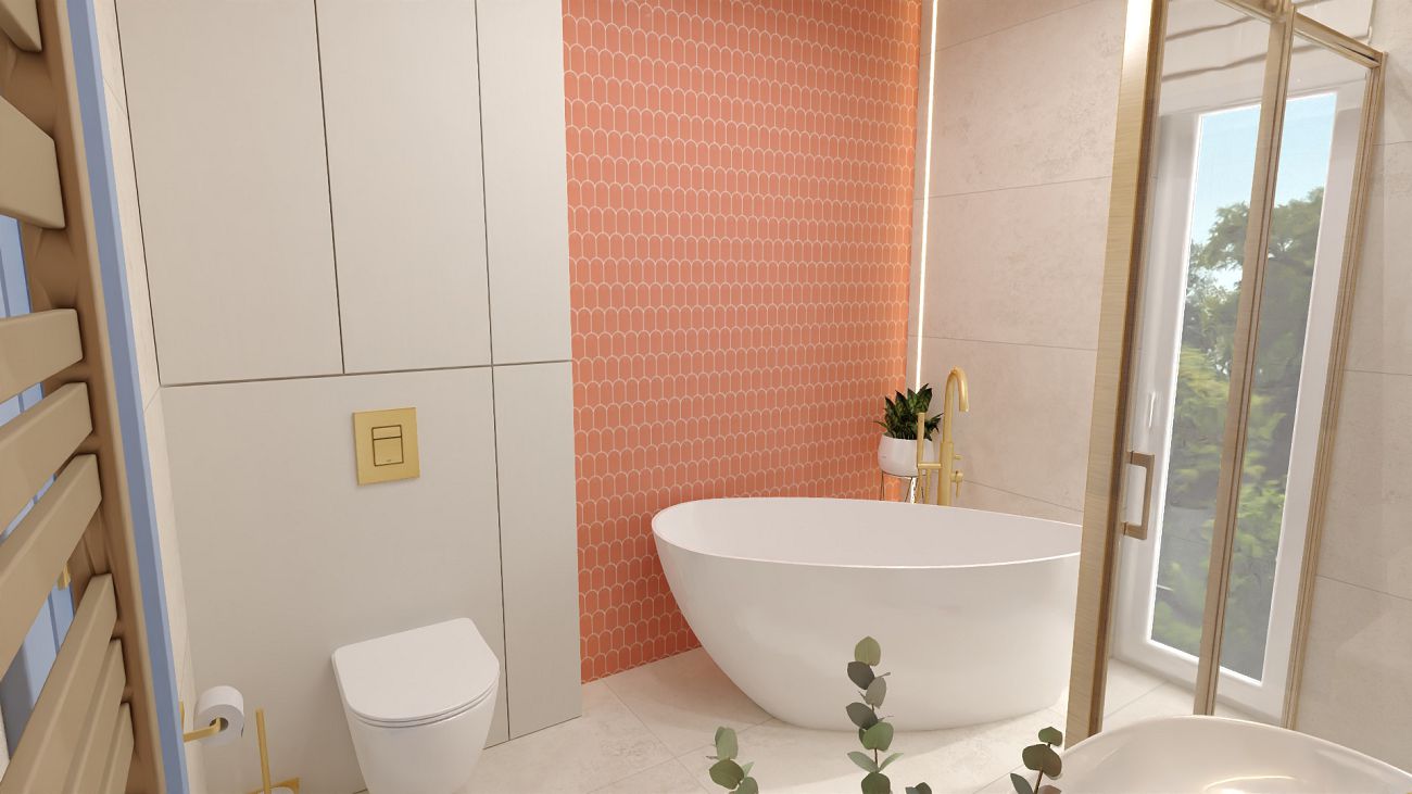 Projekt łazienki wykonany przez salon łazienek BLU Rzeszów