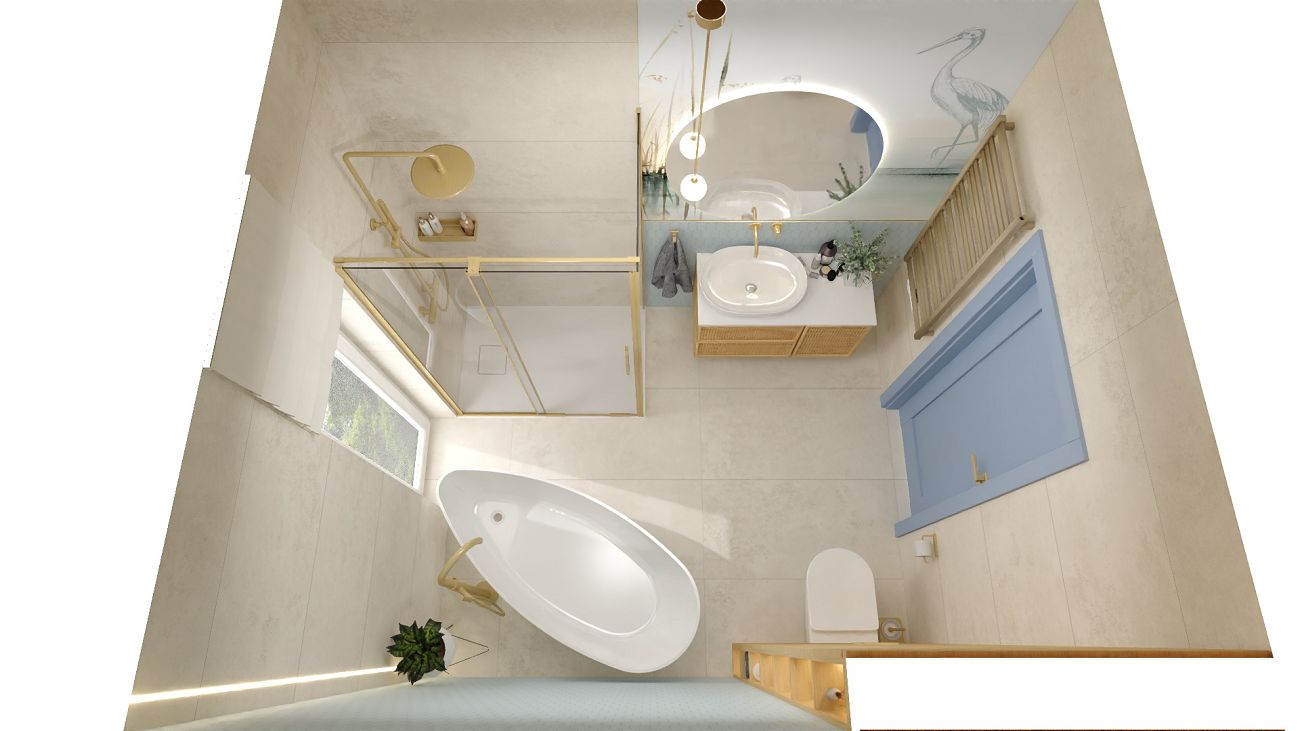 Projekt łazienki wykonany przez salon łazienek BLU Rzeszów