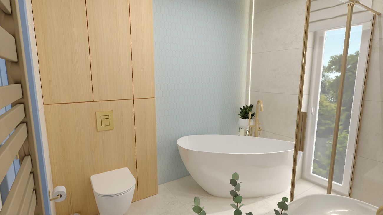 Projekt łazienki wykonany przez salon łazienek BLU Rzeszów