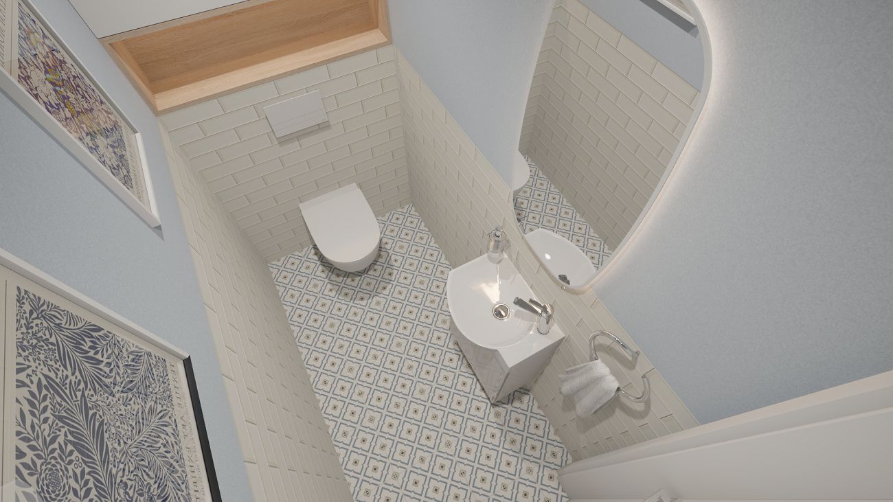 Projekt łazienki wykonany przez salon łazienek BLU Zielona Góra