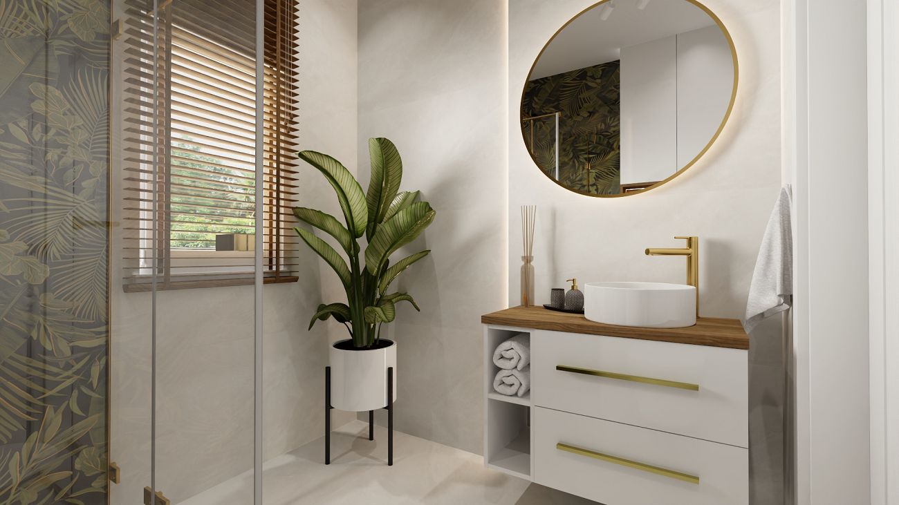 Projekt łazienki wykonany przez salon łazienek BLU Zielona Góra