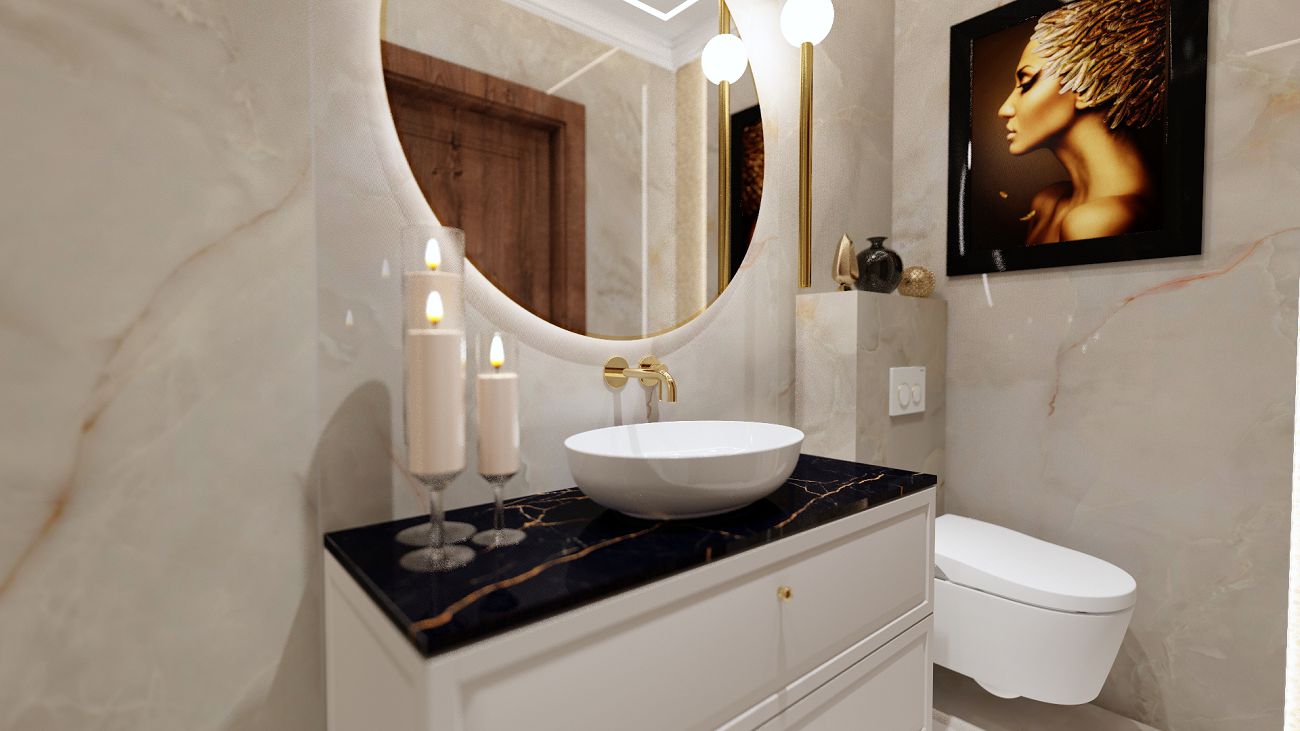 Projekt łazienki wykonany przez salon łazienek BLU Zielona Góra