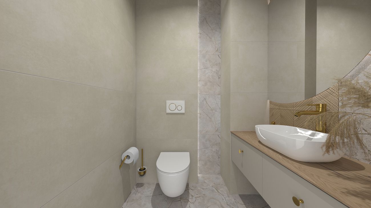 Projekt łazienki wykonany przez salon łazienek BLU Krosno 