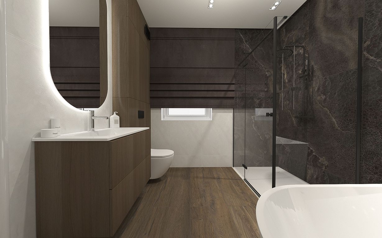 Projekt łazienki wykonany przez salon łazienek BLU Kalisz