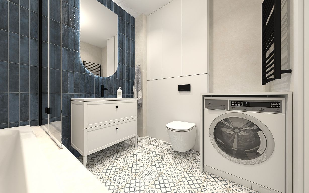 Projekt łazienki wykonany przez salon łazienek BLU Kalisz