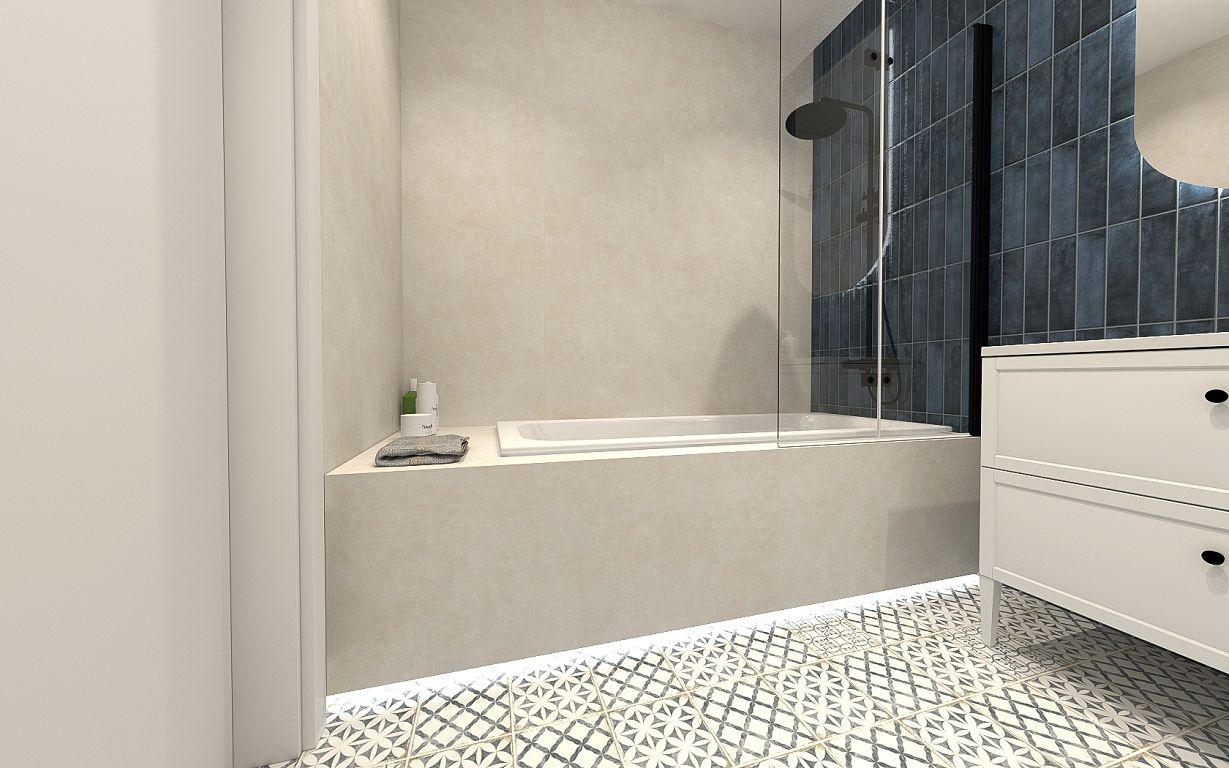 Projekt łazienki wykonany przez salon łazienek BLU Kalisz