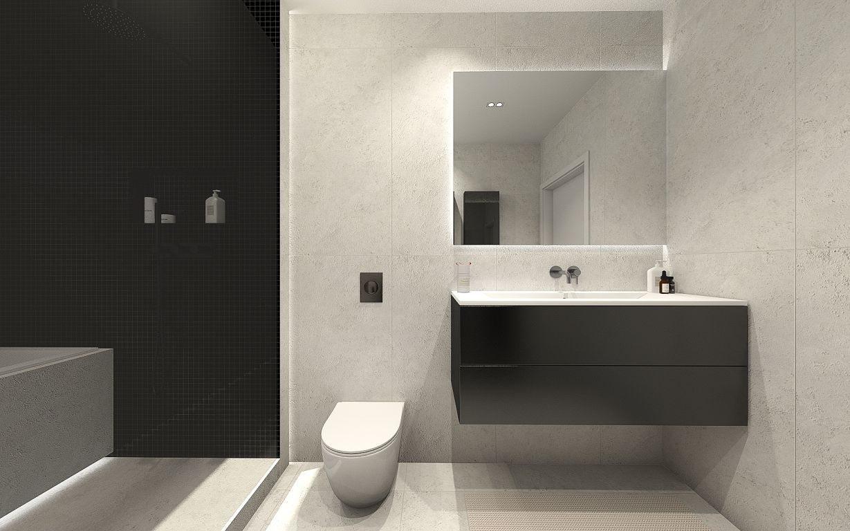 Projekt łazienki wykonany przez salon łazienek BLU Kalisz