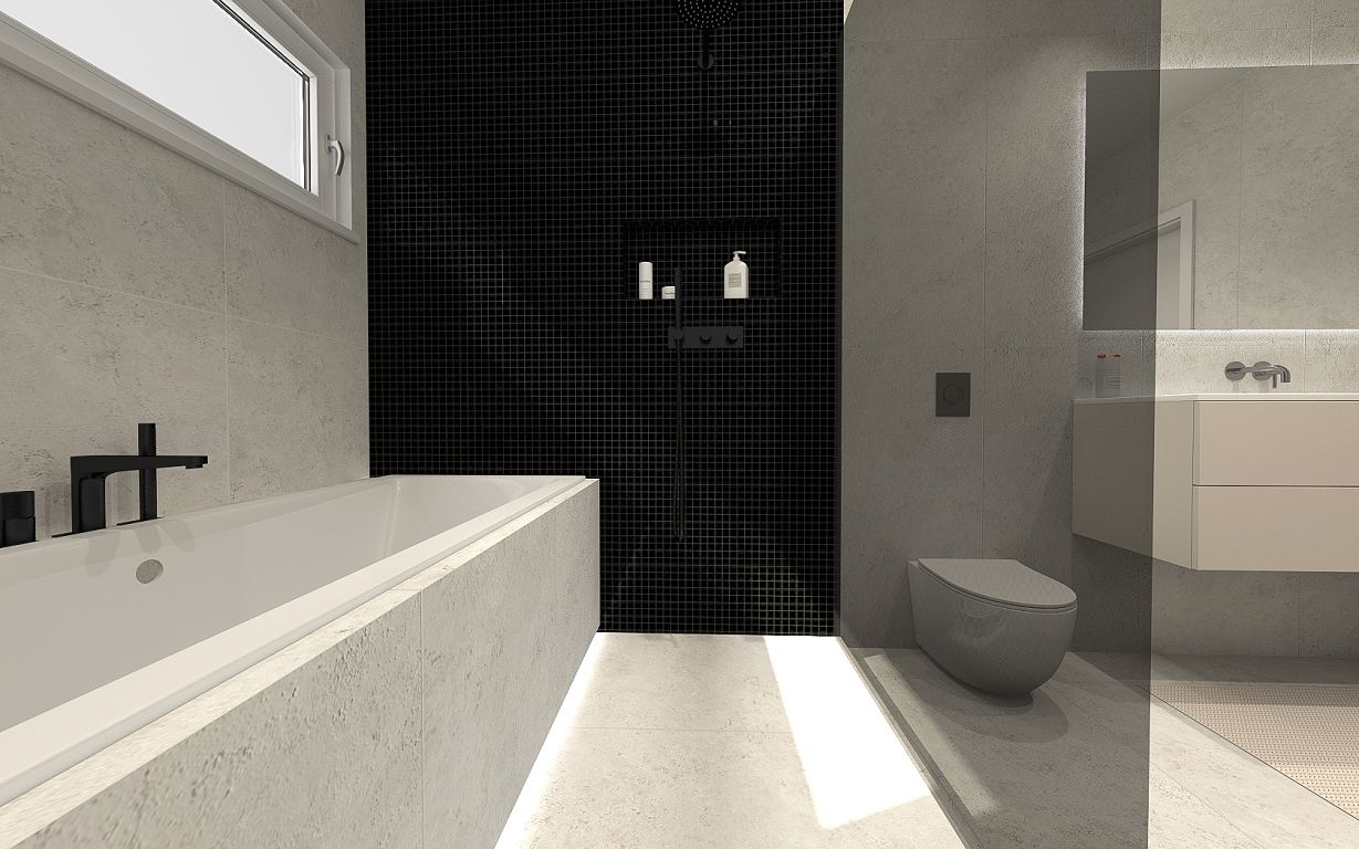 Projekt łazienki wykonany przez salon łazienek BLU Kalisz