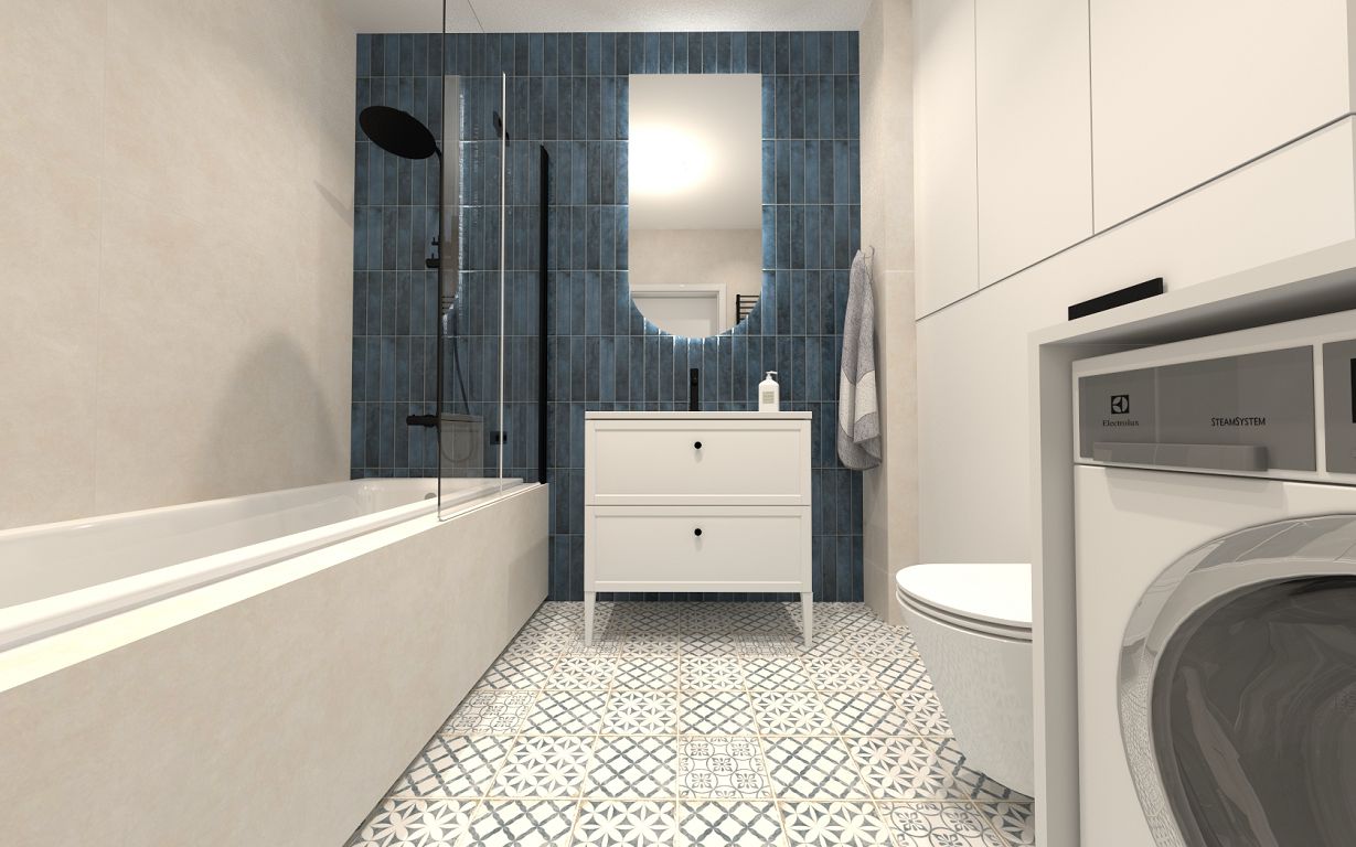 Projekt łazienki wykonany przez salon łazienek BLU Kalisz