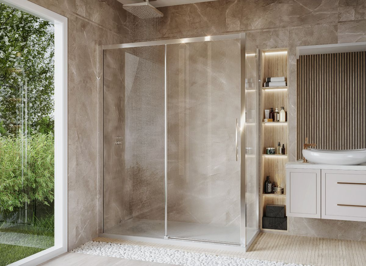Stylowa aranżacja łazienki z wygodną kabiną prysznicową IÖ Larso