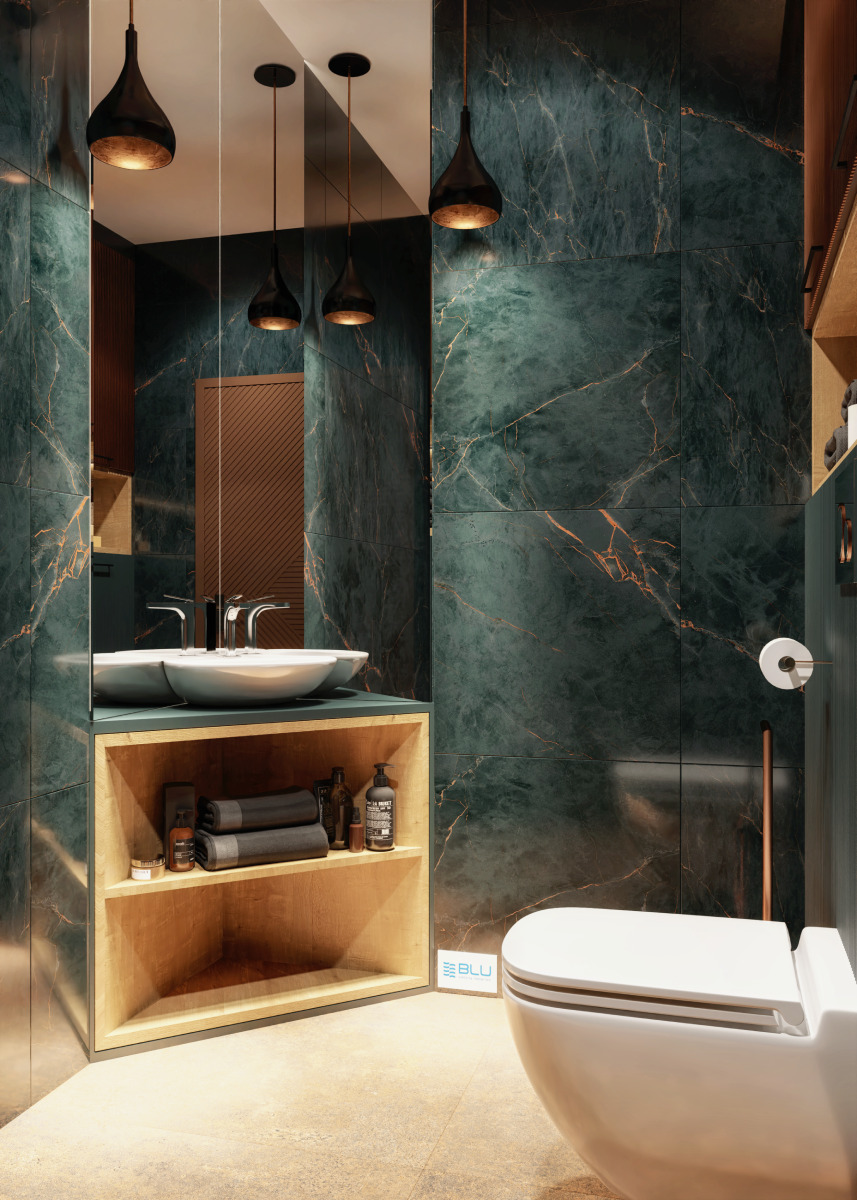 Niewielka toaleta w stylu nowoczesnym z ceramiką Cersanit