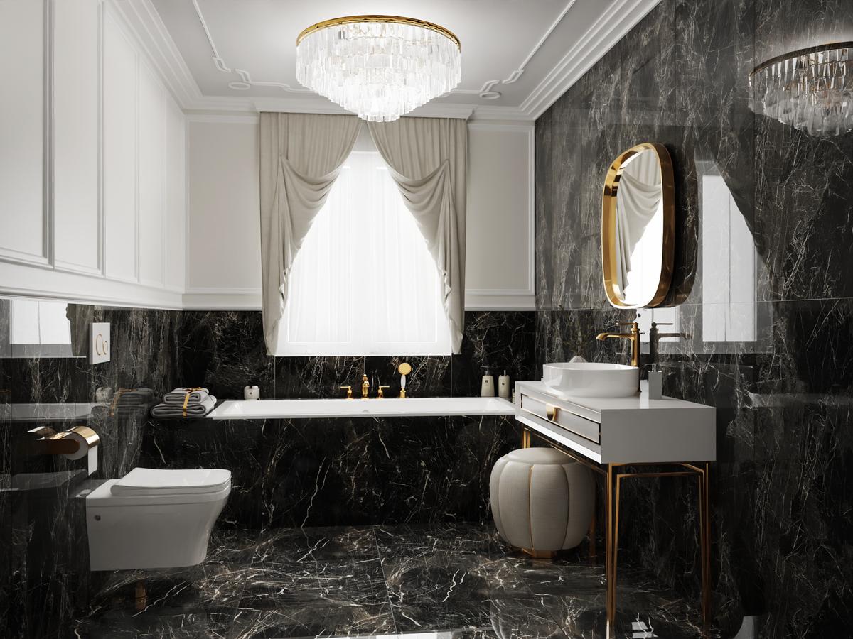 Pałacowa łazienka z płytkami Azario Alkazar - BLU Salony Łazienek