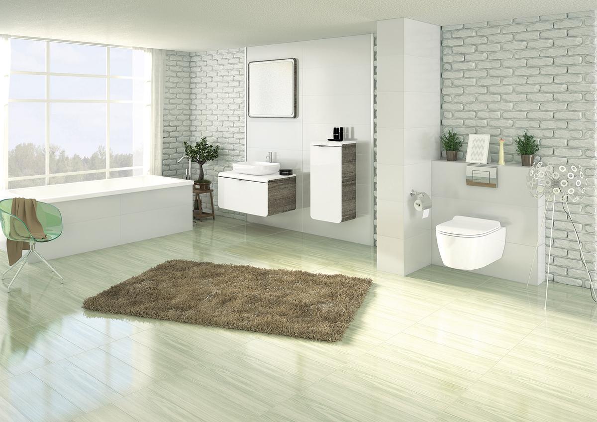 Pomysł na biały kamień w łazience - BLU Salony Łazienek