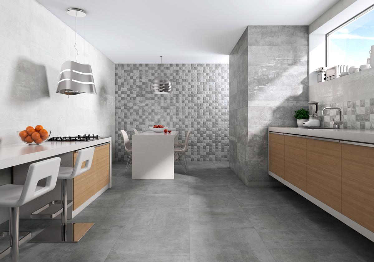 Projekt z nowymi płytkami Vijo Milano, imitującymi szary beton - BLU Salony Łazienek