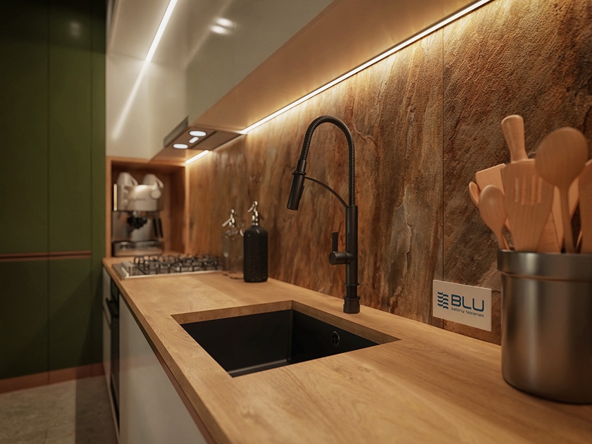 Płytki Azario Barberystone Brown w kuchni