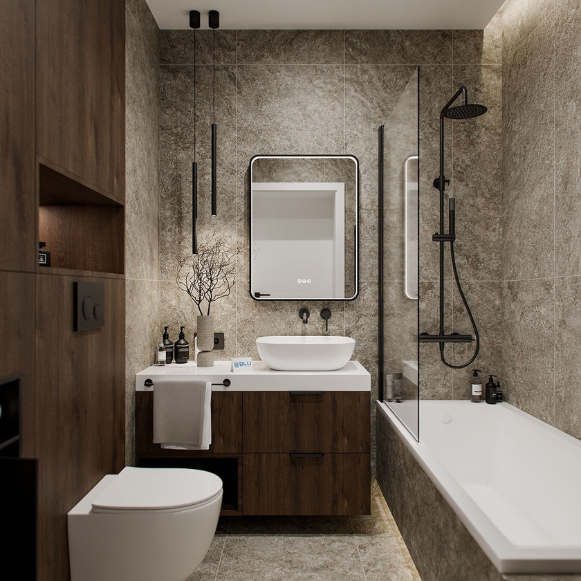 Łazienka 4,53m2 w stylu industrialnym