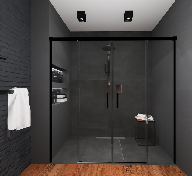 Drzwi kabiny do wnęki - Radaway Idea Black DWD 200 - BLU Salony Łazienek