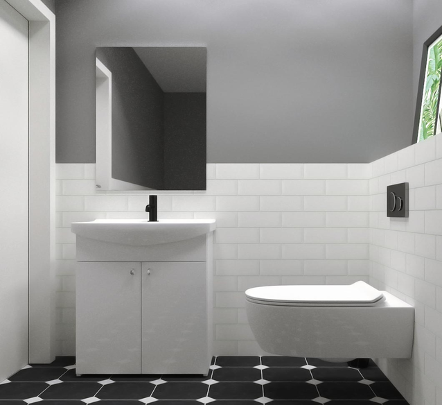 Toaleta w płytkach Paradyż Moonlight i Modern - BLU Salony Łazienek