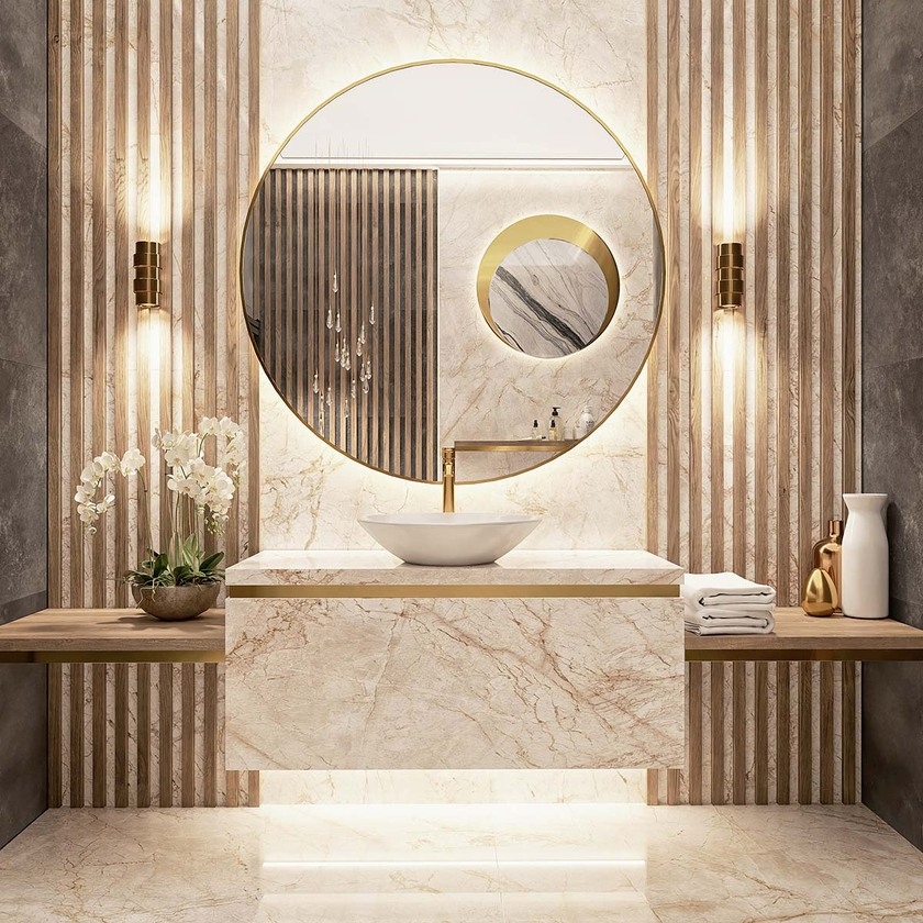 Marmurowa łazienka w stylu glamour