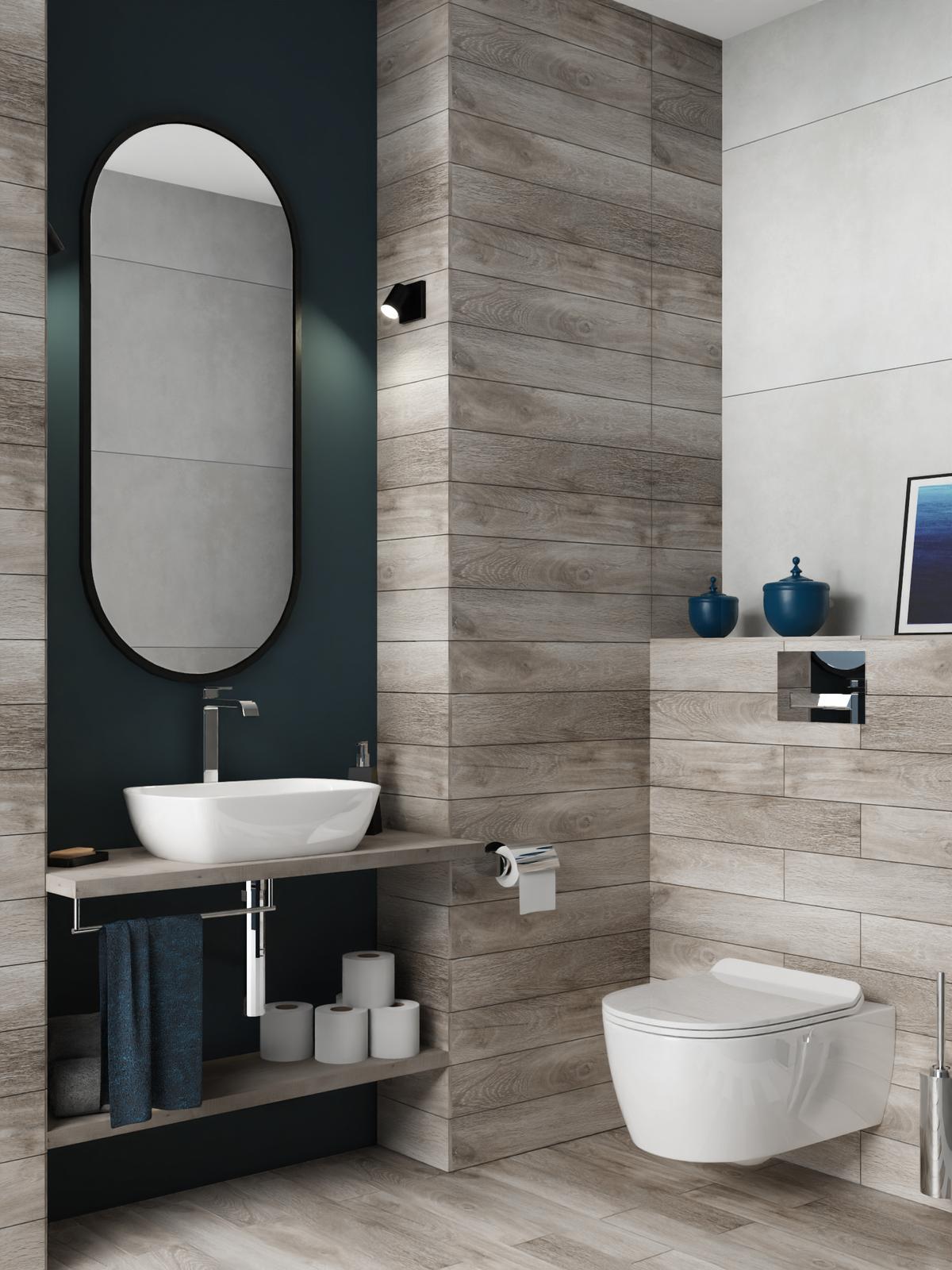 Toaleta w jasnym drewnie - Cerrad Tramonto Bianco - BLU Salony Łazienek