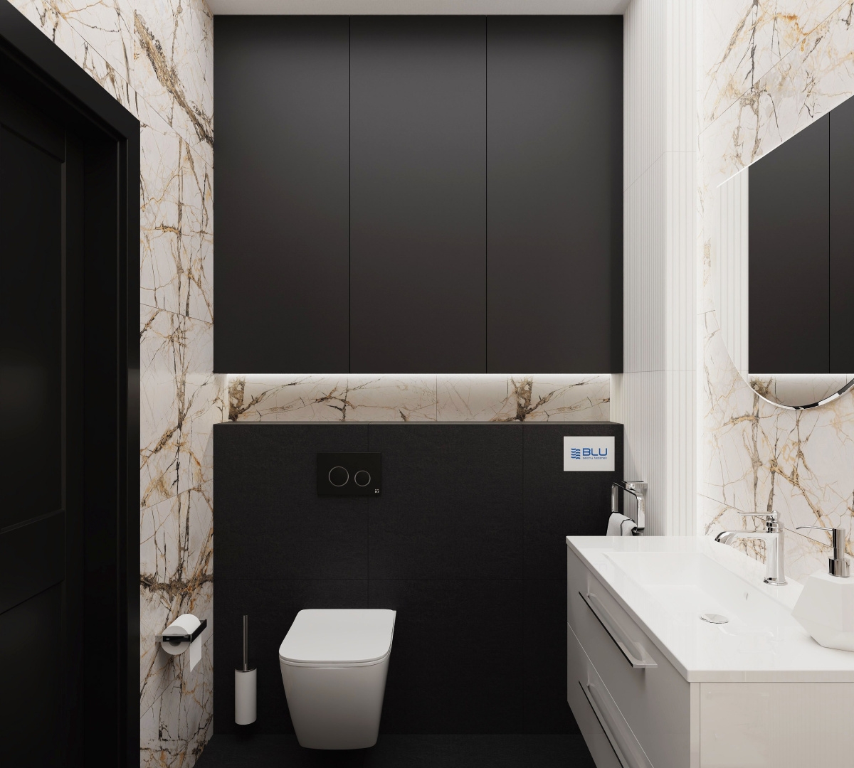 Aranżacja łazienki 5m2 w stylu minimalistycznym